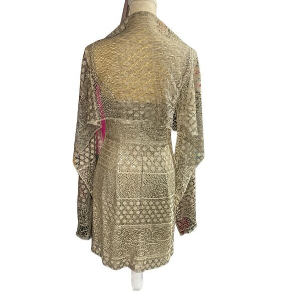 Bari Jay Formal Dress w/ Wrap Shawl Metallic Size 11/12 Vintage Made In USA - Picture 5 of 11